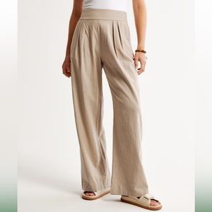 Linen-Blend Ultra Wide-Leg Pant